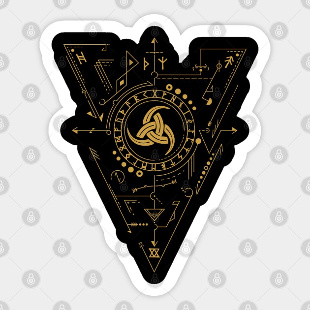 Triple Horn of Odin | Norse Pagan Symbol Sticker by CelestialStudio